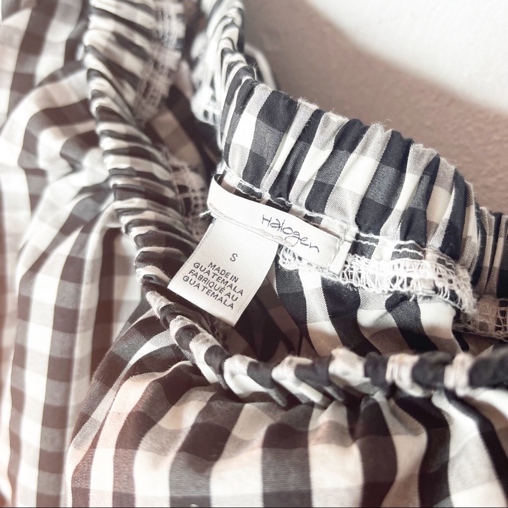 Halogen Gingham Asymmetrical Ruffle Top Size Small - Picture 6 of 8